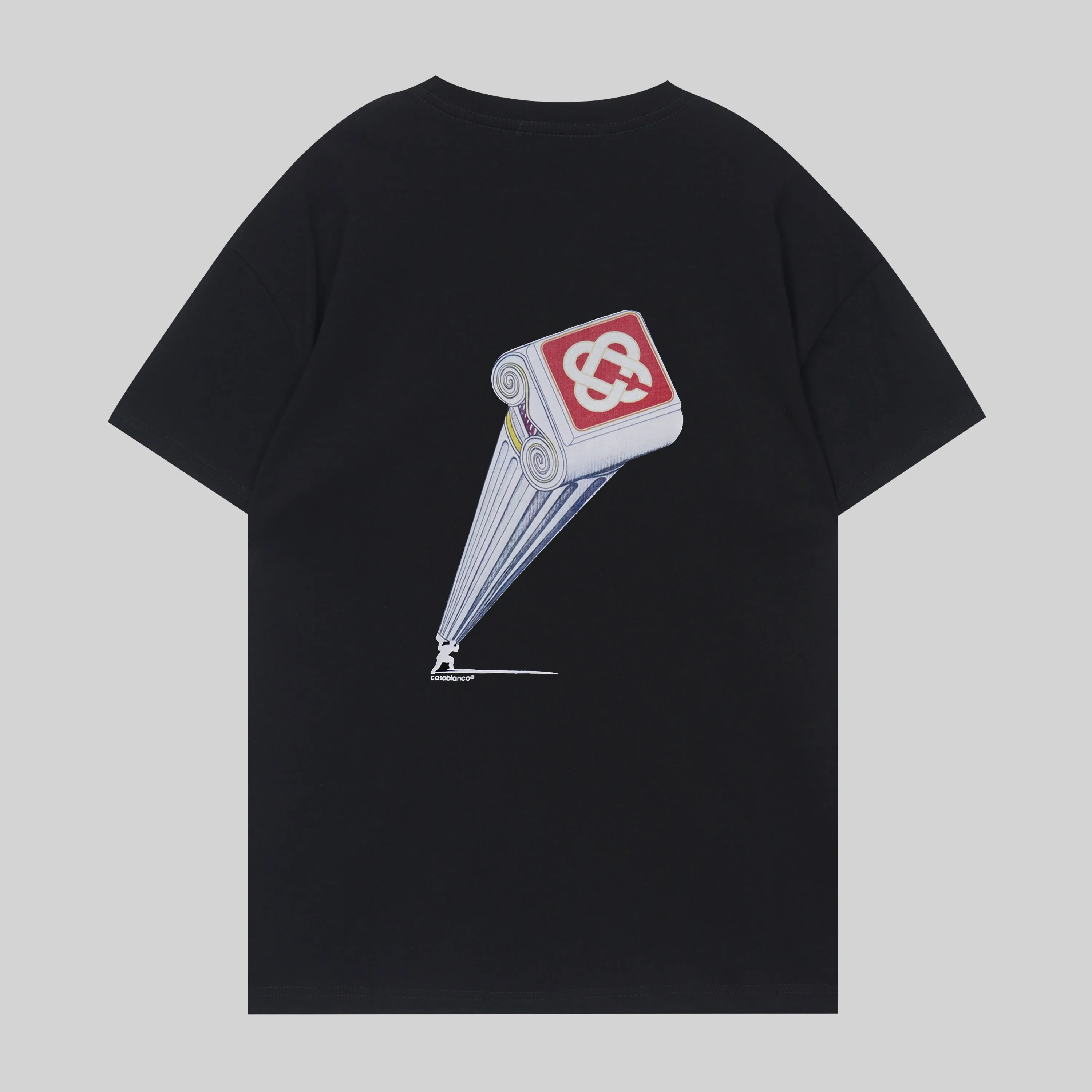 G high-quality double yarn # Casablanca* Casablanca 2025 early spring New Arrival T-shirt, made of high-quality double yarn pure cotton fabric, customized in European version. Torch elements and digital printing of brand text are fashionable and luxurious. The packaging is exquisite and the three labels are complete. Color: black and white, size S_XXXL six sizes, batch size 62